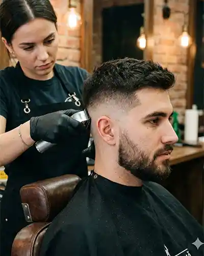 Šišanja Mid fade frizure u brijačnici Mr. Blade Zagreb